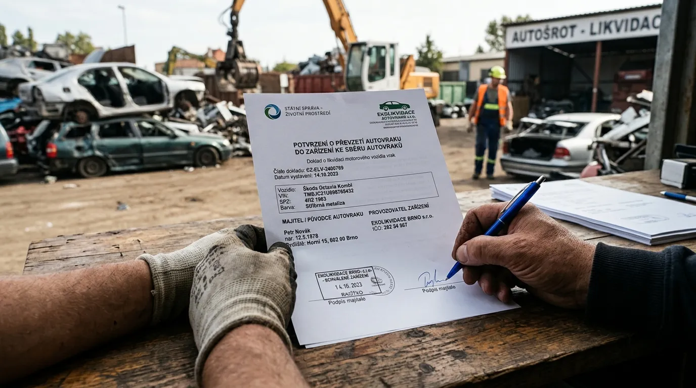 Doklad o likvidaci motorového vozidla